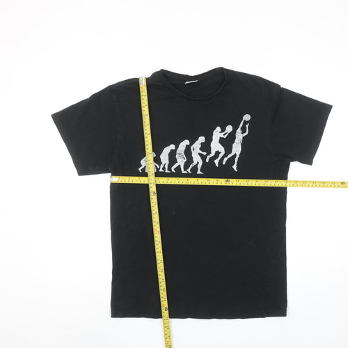 Uneek Men’s Black Cotton Funny Sports Graphic T-Shirt Size S