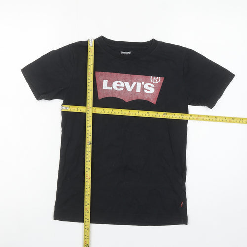 Levi's Boys Black Graphic Logo Short Sleeve Cotton T-Shirt 10 Years