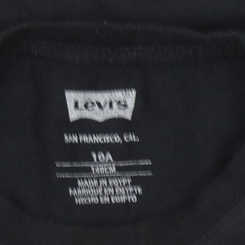 Levi's Boys Black Graphic Logo Short Sleeve Cotton T-Shirt 10 Years