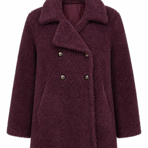QED LDN Women’s Purple Fleece Pea Coat Size 10