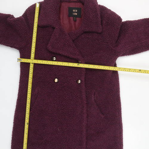 QED LDN Women’s Purple Fleece Pea Coat Size 10