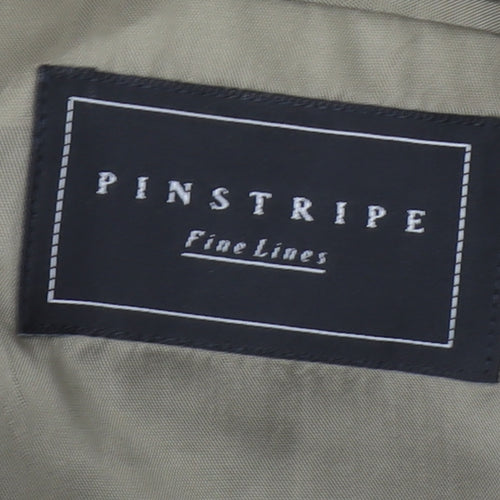 Pinstripe Fine Lines Men's Grey Check Wool Blazer 38 Short Regular Fit