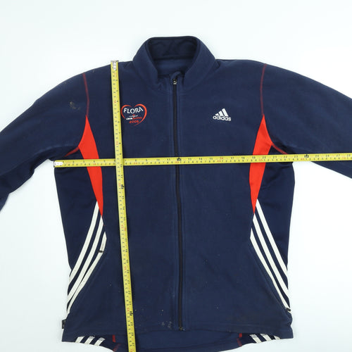 Adidas Men's Blue Fleece Full Zip Sports Jacket Size L
