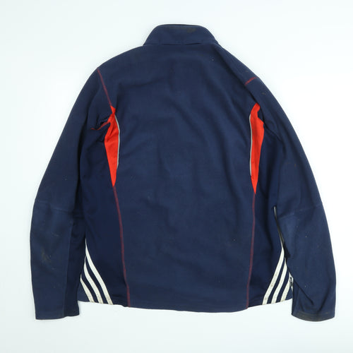 Adidas Men's Blue Fleece Full Zip Sports Jacket Size L