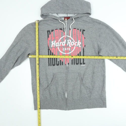 Hard Rock Cafe Women Grey M Basic Zip Hoodie Jacket