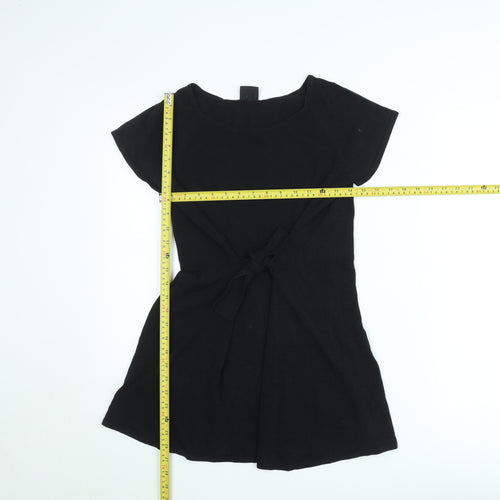 Bitte Kai Rand Women Black Short Sleeve Belted T-Shirt Dress M