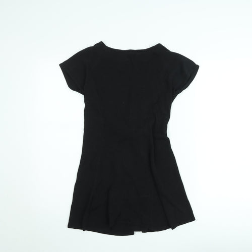 Bitte Kai Rand Women Black Short Sleeve Belted T-Shirt Dress M