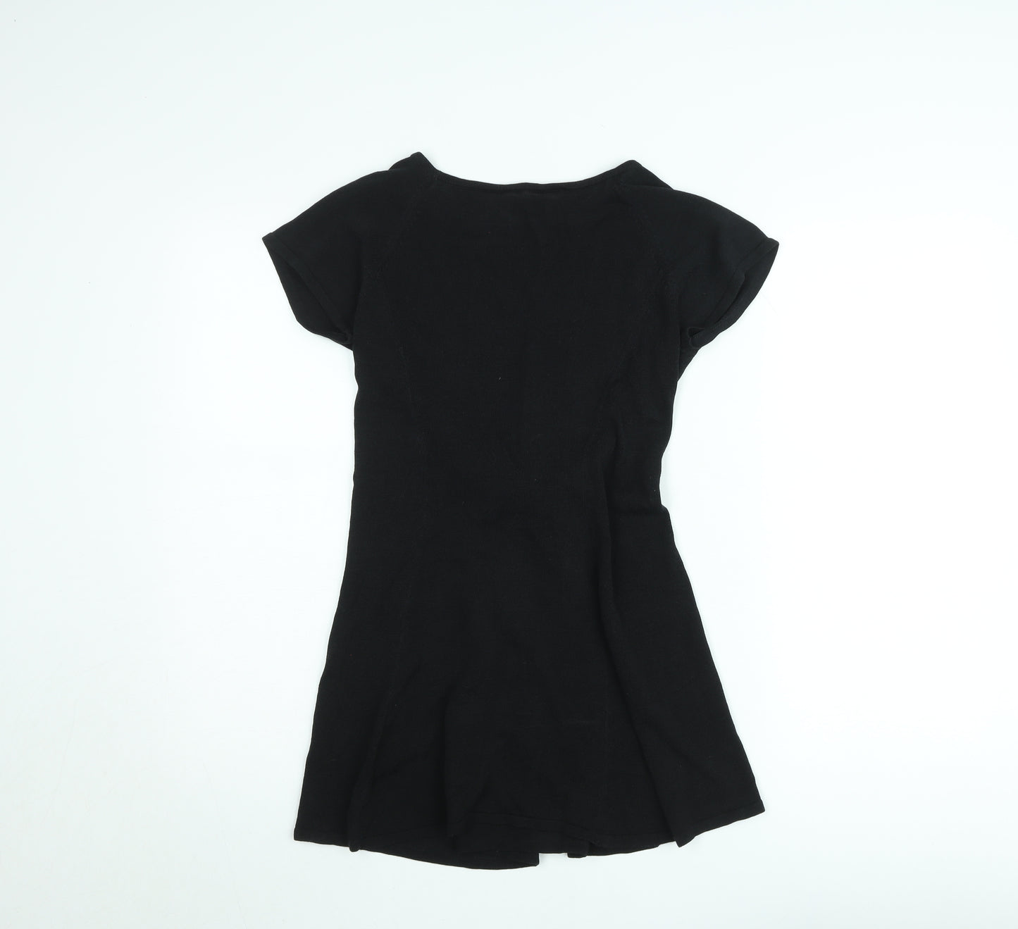 Bitte Kai Rand Women Black Short Sleeve Belted T-Shirt Dress M
