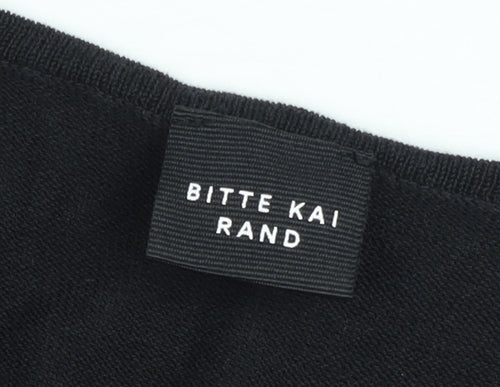 Bitte Kai Rand Women Black Short Sleeve Belted T-Shirt Dress M