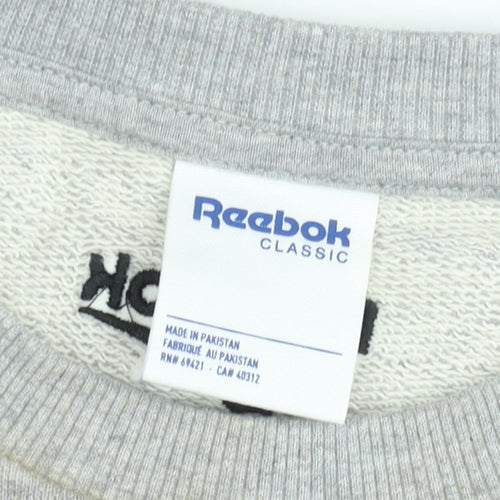 Reebok Classic Grey Crew Neck Sweatshirt Women's M Cotton Blend