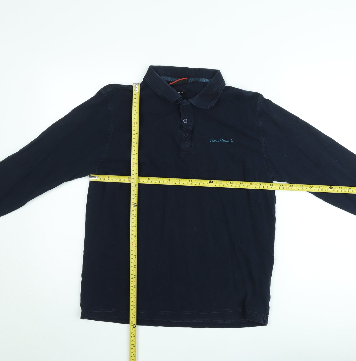 Pierre Cardin Men's Blue Long Sleeve Cotton Polo Shirt M