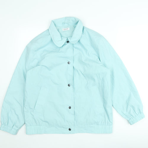 Damart Women Blue Size 12 Basic Jacket with Pockets