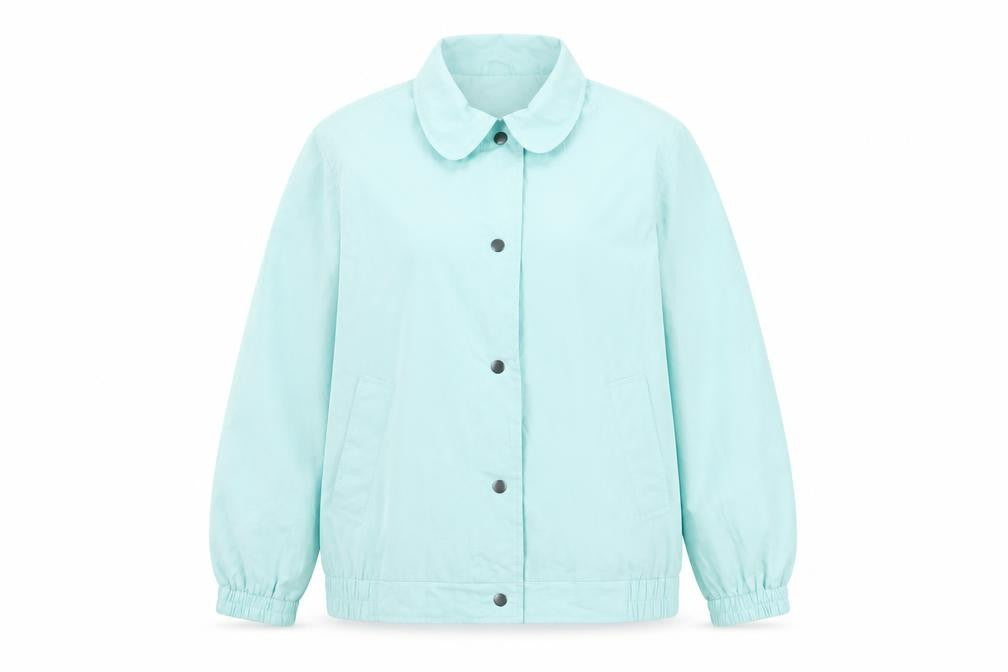 Front view of Damart Women Blue, size 12, Basic Jacket with Pockets