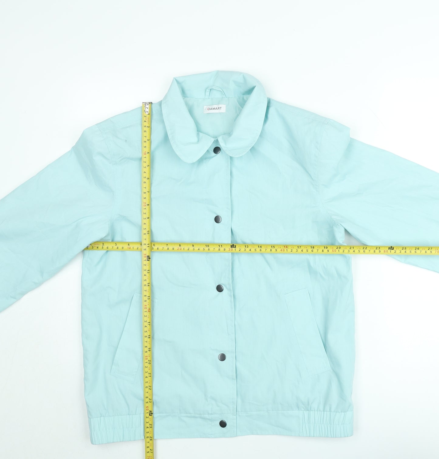 Damart Women Blue Size 12 Basic Jacket with Pockets