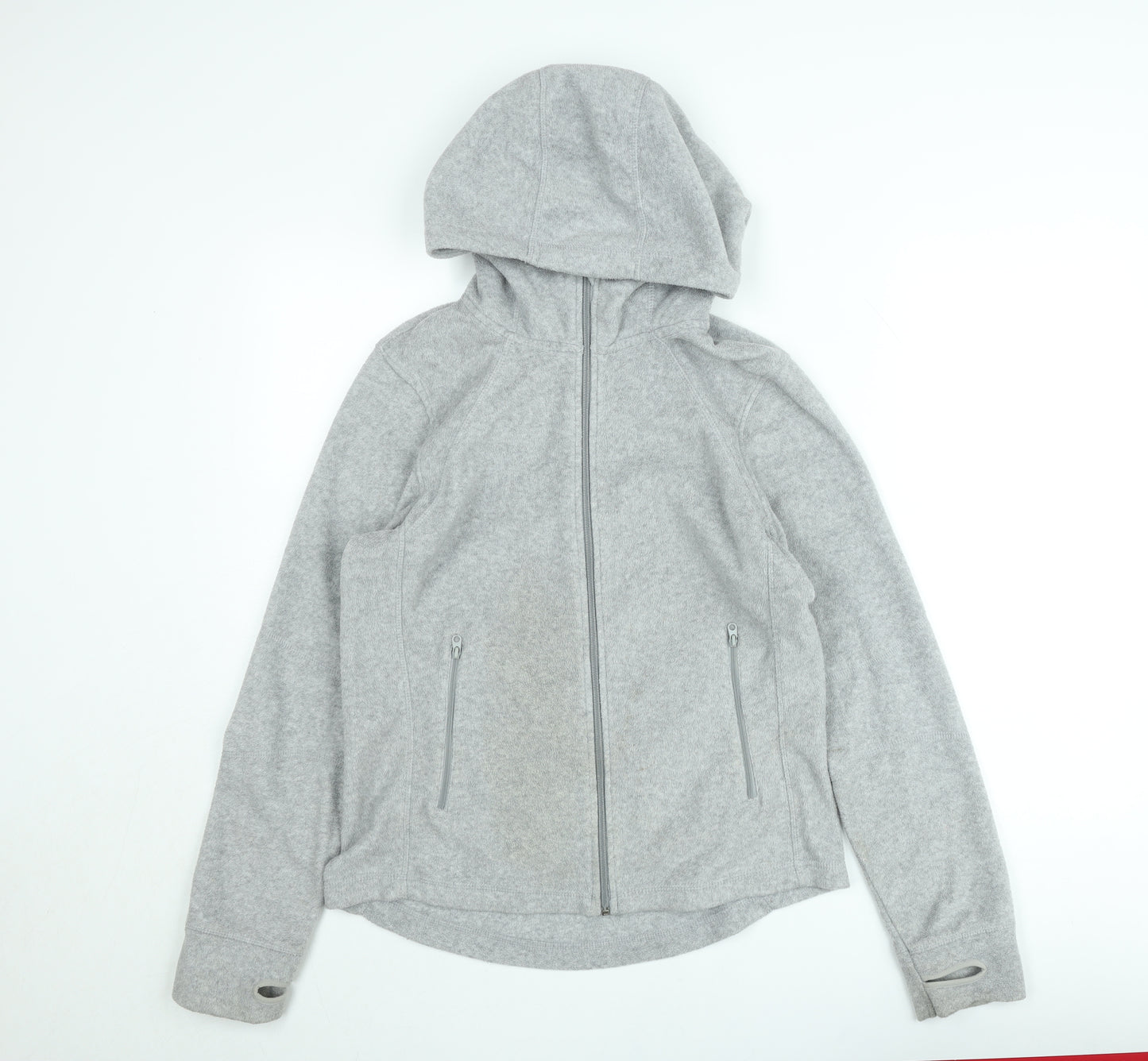 H&M Women Grey Soft Shell Hooded Jacket Size 12