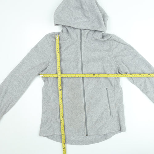 H&M Women Grey Soft Shell Hooded Jacket Size 12