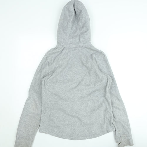 H&M Women Grey Soft Shell Hooded Jacket Size 12