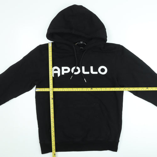 Apollo Men's Black Pullover Hoodie Small Graphic Print Cotton
