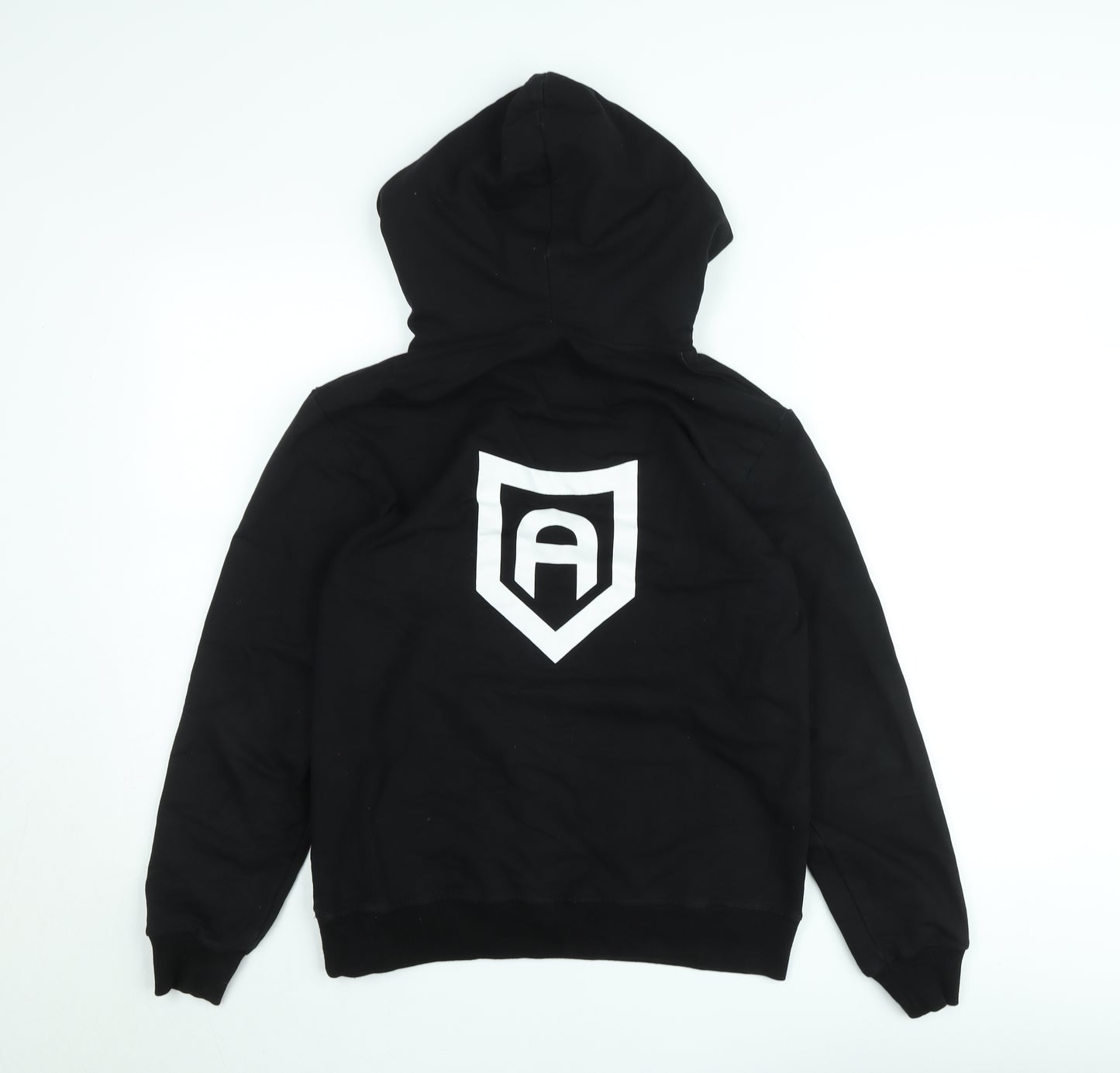 Apollo Men's Black Pullover Hoodie Small Graphic Print Cotton