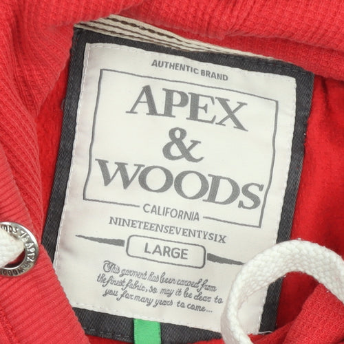 Apex & Woods Red Hoodie Large Womens Pullover Cotton Blend Casual