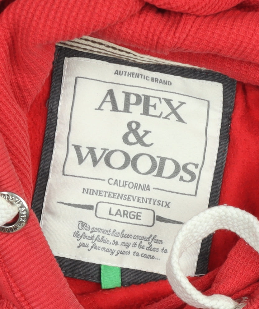 Apex & Woods Red Hoodie Large Womens Pullover Cotton Blend Casual