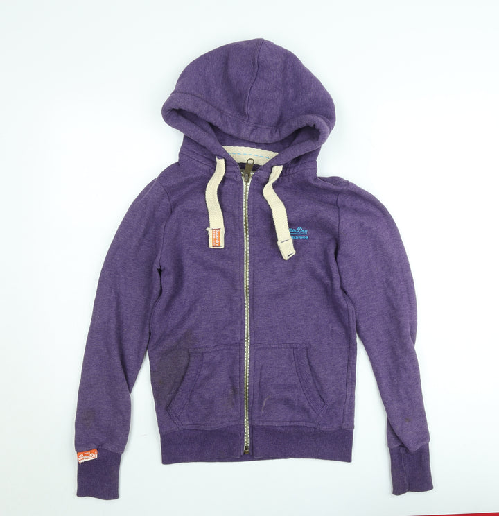 Superdry Women Purple Small Hooded Full Zip Jacket