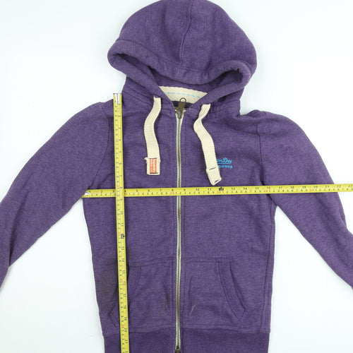 Superdry Women Purple Small Hooded Full Zip Jacket
