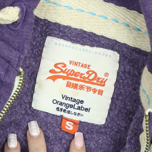 Superdry Women Purple Small Hooded Full Zip Jacket