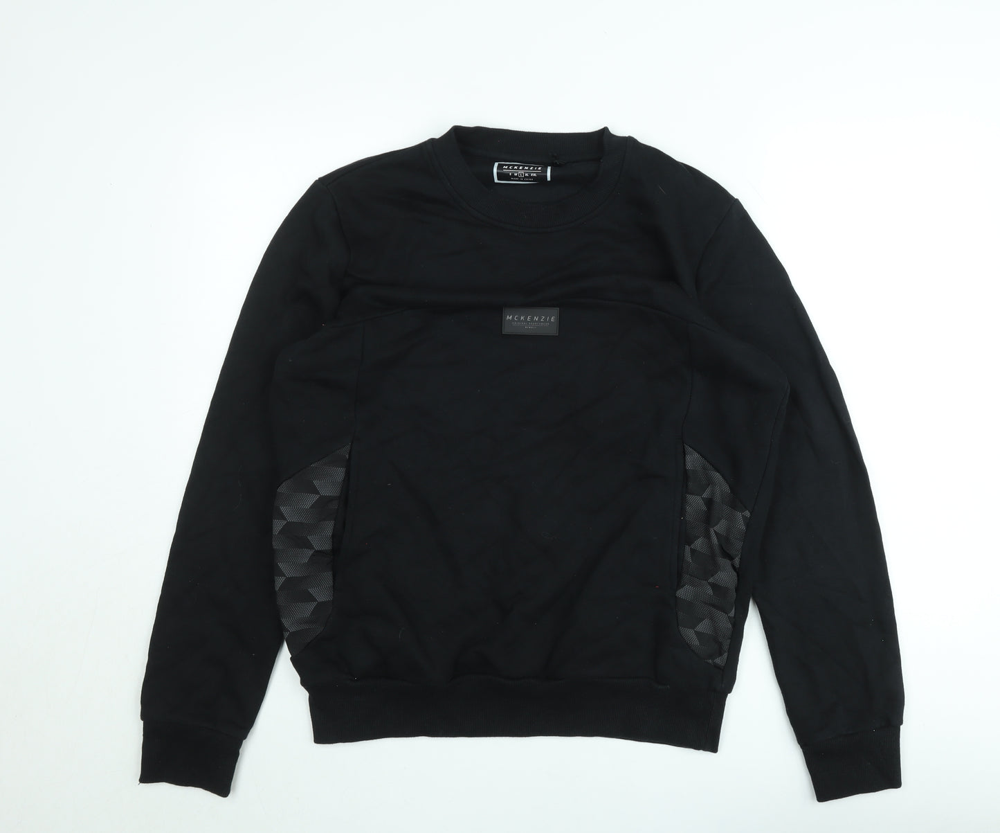 McKenzie Men's Black L Pullover Crew Neck Sweatshirt