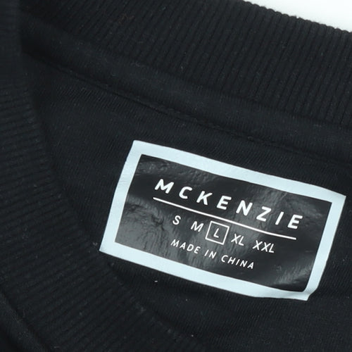 McKenzie Men's Black L Pullover Crew Neck Sweatshirt