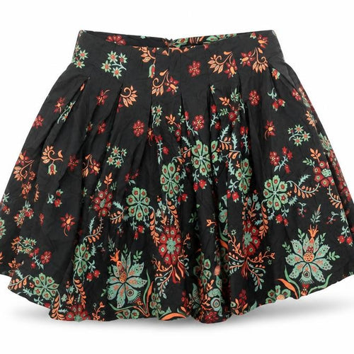 French Connection Women's Black Floral A-Line Short Skirt Size 8