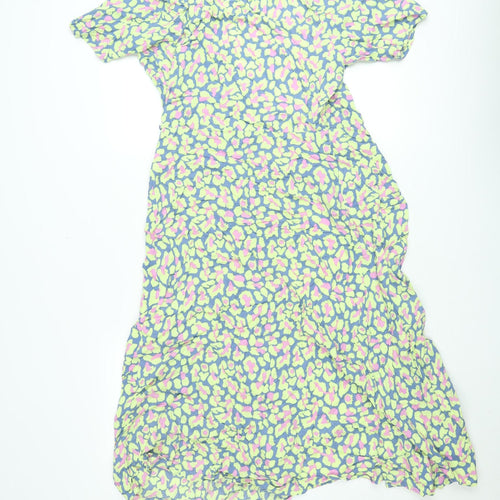Pieces Women's Multicoloured XS Asymmetric Floral Mini Dress