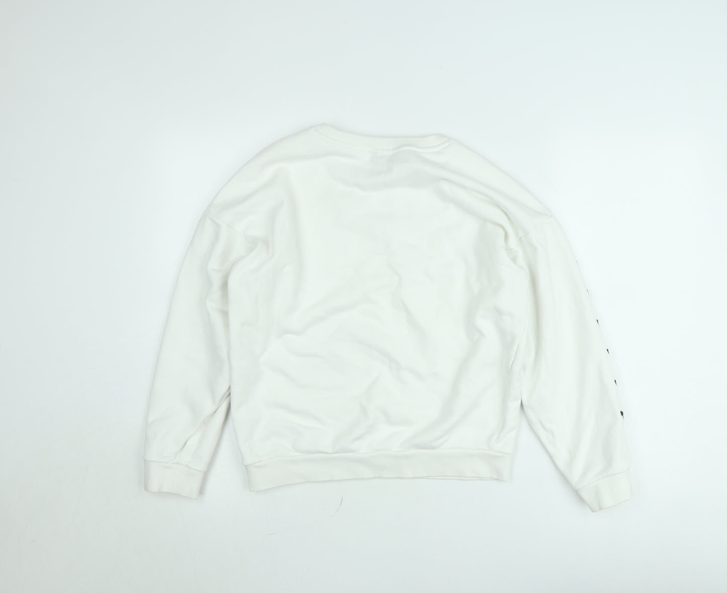 Adidas Women’s White Crew Neck Sweatshirt Size 8 Logo Print Pullover