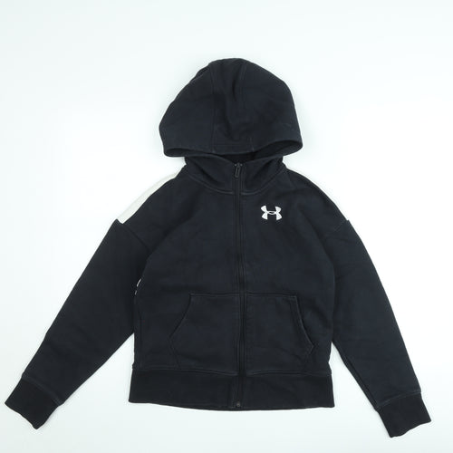 Under Armour Boys Black XS Full Zip Hooded Sports Jacket