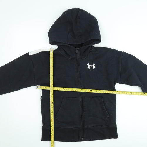 Under Armour Boys Black XS Full Zip Hooded Sports Jacket