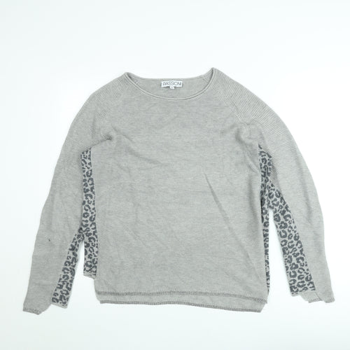 Passioni Women’s Grey Animal Print Knit Jumper Size M