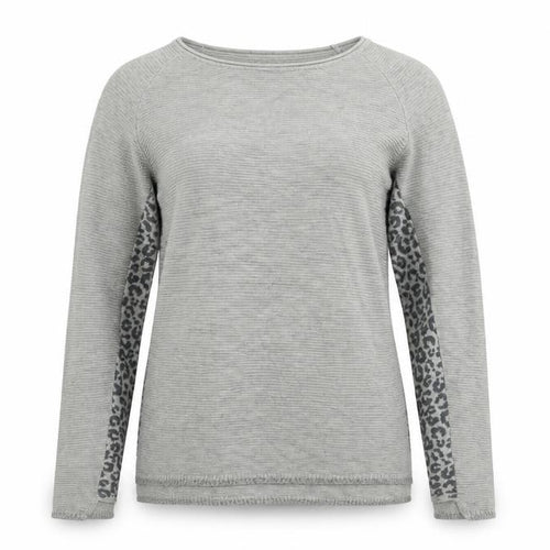 Passioni Women’s Grey Animal Print Knit Jumper Size M