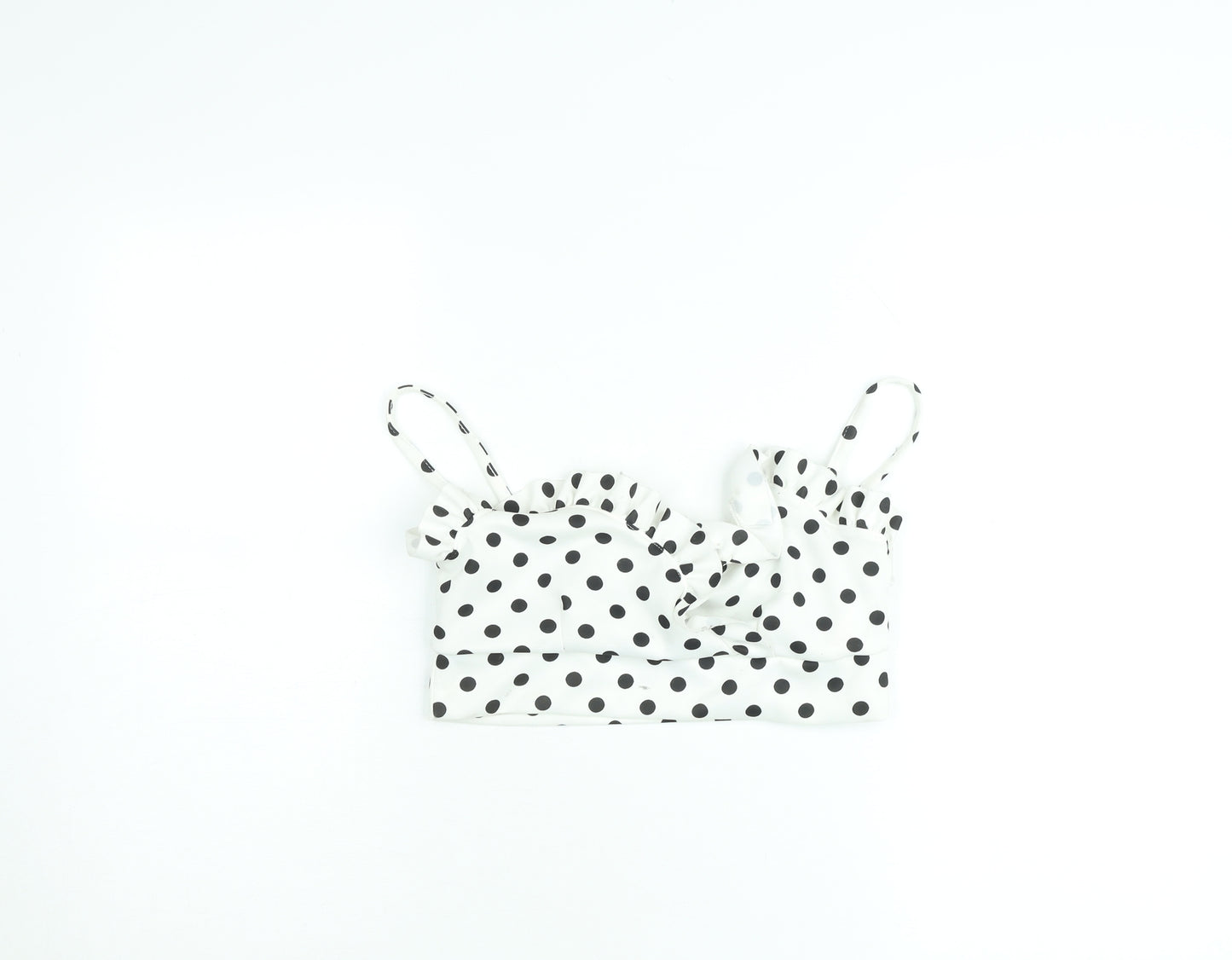 Boohoo Womens White Polka Dot Ruffle Satin Camisole Top UK 12
