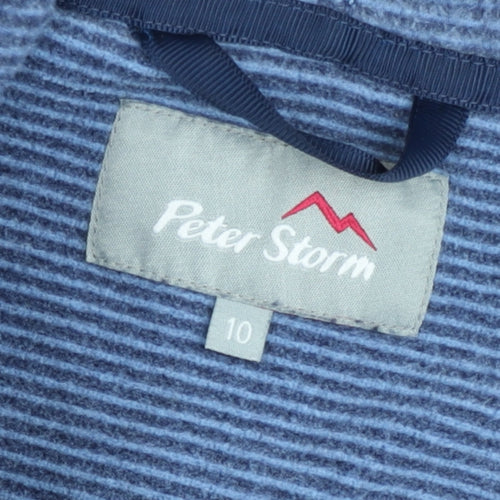 Peter Storm Men's Blue Hooded Full Zip Fleece Jacket Size S