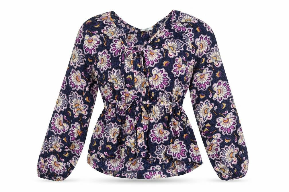 Front view of Next Women’s Multicoloured Floral Tunic Blouse, size UK 12