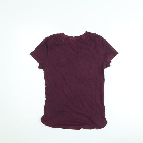 Diesel Womens Purple Cotton Short Sleeve Crew Neck T-Shirt Size S