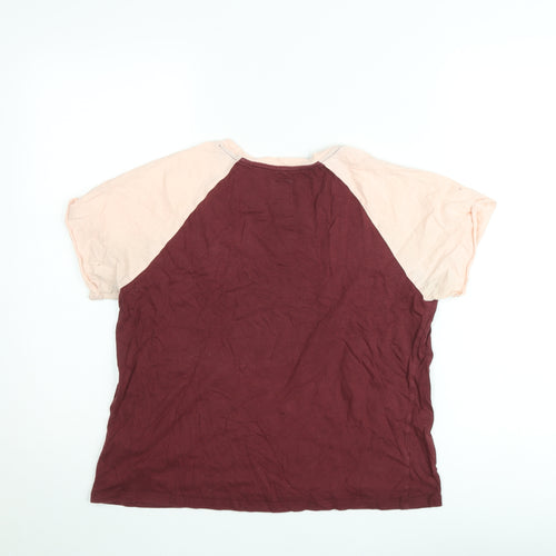 Jack Wills Women's Multicoloured Raglan Crew Neck T-Shirt Size 12