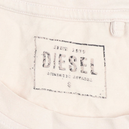 Diesel Womens Pink Crew Neck Cotton T-Shirt Size S
