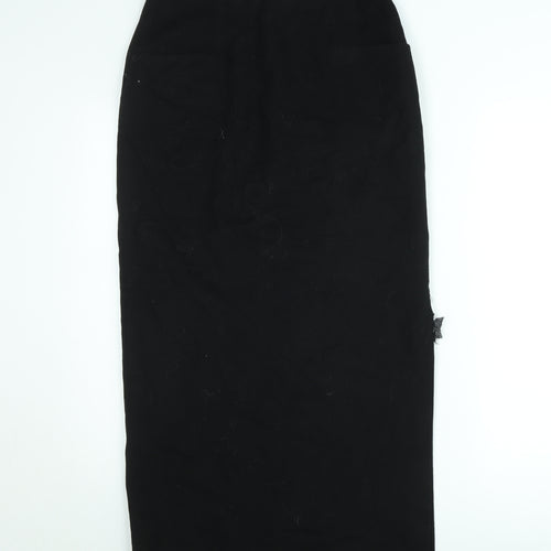 Annette Görtz Womens Black Midi Pencil Skirt Size 10 Wool Blend