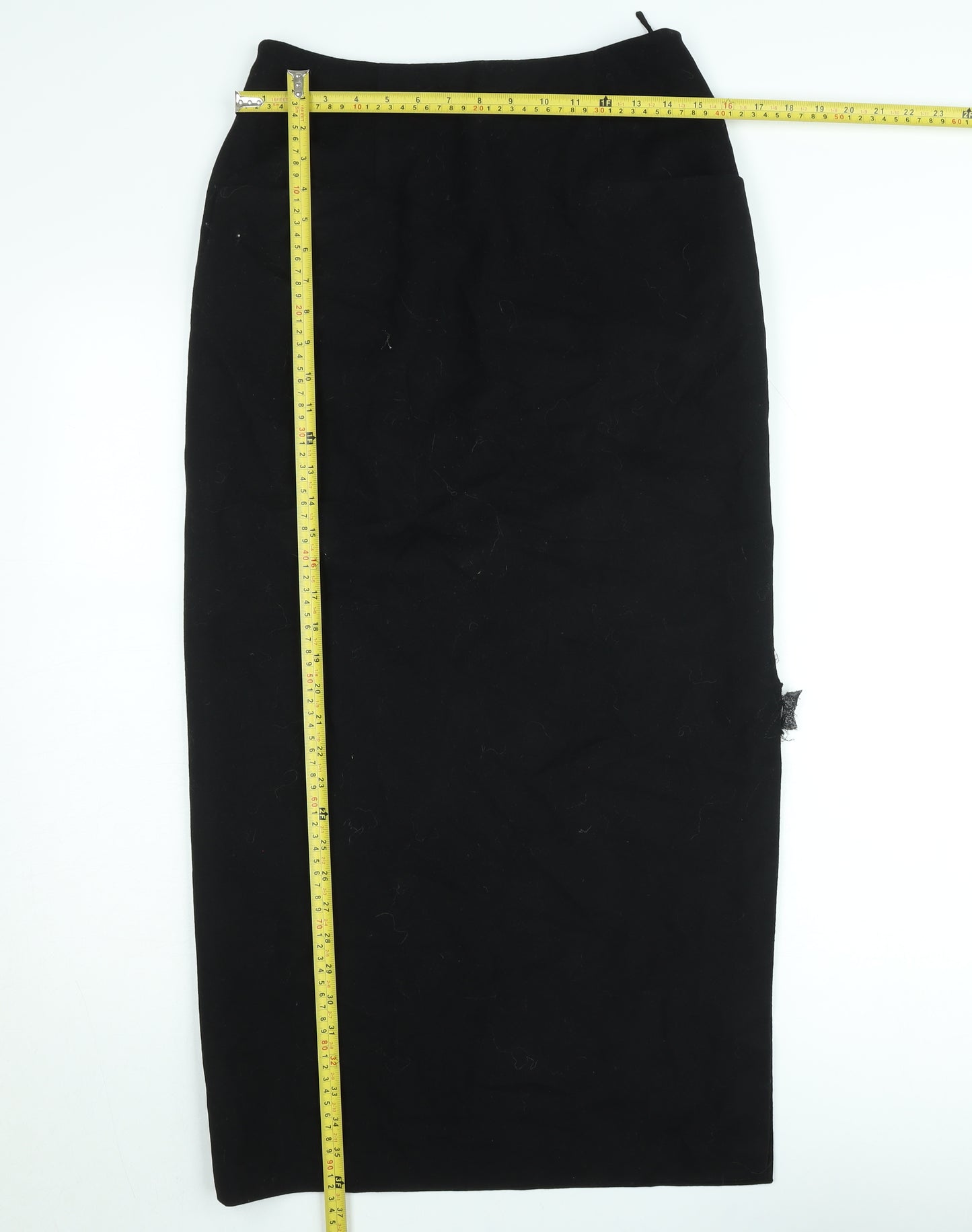 Annette Görtz Womens Black Midi Pencil Skirt Size 10 Wool Blend