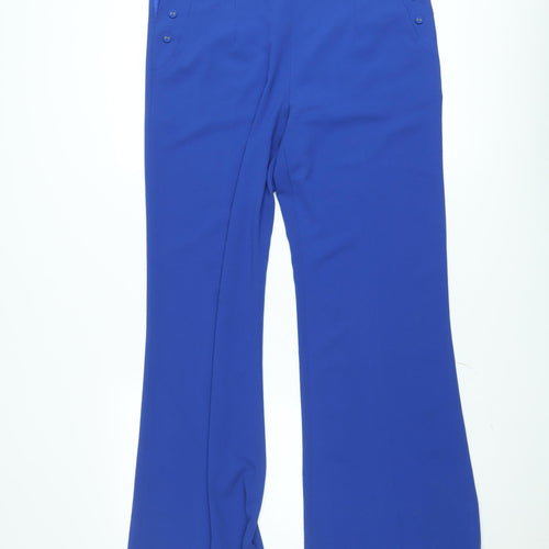 A|wear Women's Blue Size 14 Straight Leg Crepe Trousers