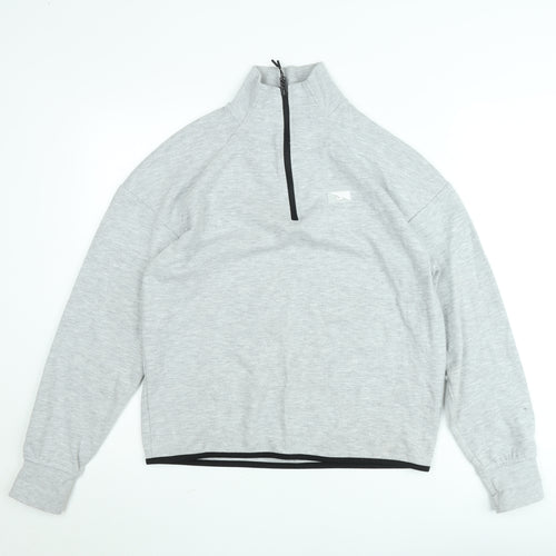Jack & Jones Men’s Grey 1/2 Zip High Neck Sweatshirt L Regular Fit