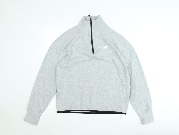 Jack & Jones Men’s Grey 1/2 Zip High Neck Sweatshirt L Regular Fit
