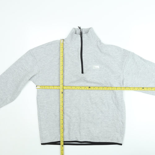Jack & Jones Men’s Grey 1/2 Zip High Neck Sweatshirt L Regular Fit