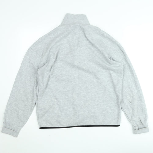 Jack & Jones Men’s Grey 1/2 Zip High Neck Sweatshirt L Regular Fit